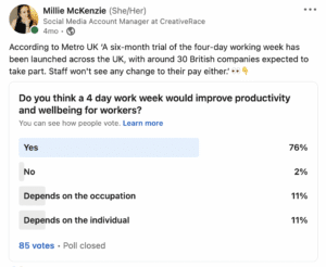 Do you think a 4 day work week would improve productivity and wellbeing for workers?