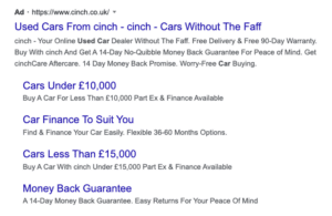 cinch google ad - power of free
